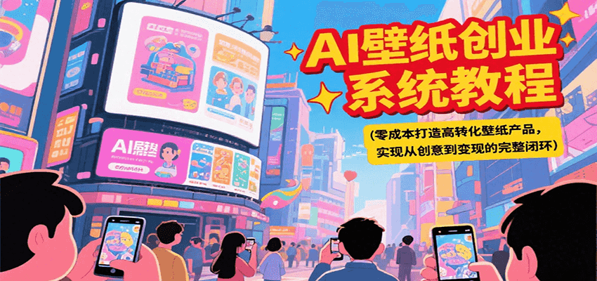 AI壁纸创业系统教程，零成本打造高转化壁纸产品，实现从创意到变现的完整闭环-洛柒笔记
