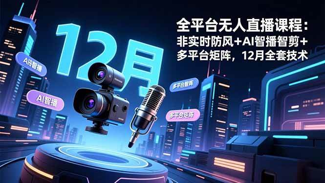 （16754期）全平台无人直播课程：非实时防风＋AI智播智剪＋多平台矩阵，12月全套技术-洛柒笔记