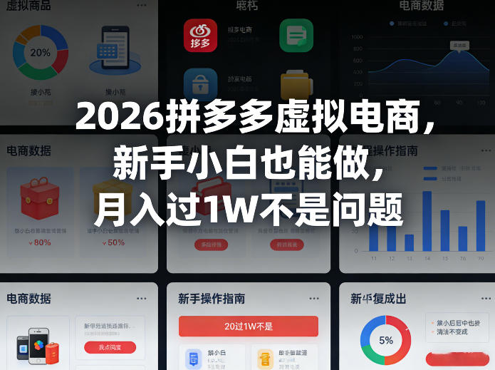 2026拼多多虚拟电商，新手小白也能做，月入过1W不是问题-洛柒笔记