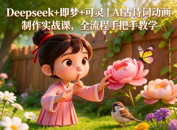 Deepseek+即梦+可灵｜AI古诗词动画制作实战课，全流程手把手教学-洛柒笔记