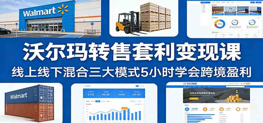 沃尔玛转售套利变现课：线上线下混合三大模式5小时学会跨境盈利-洛柒笔记