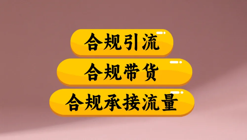 合规引流、合规并且高效地做带货、合规承接流量（揭秘）-洛柒笔记