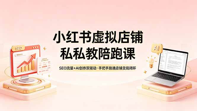 （18248期）小红书虚拟店铺私教陪跑课，SEO流量+AI创作双驱动，手把手跑通店铺变现闭环-洛柒笔记