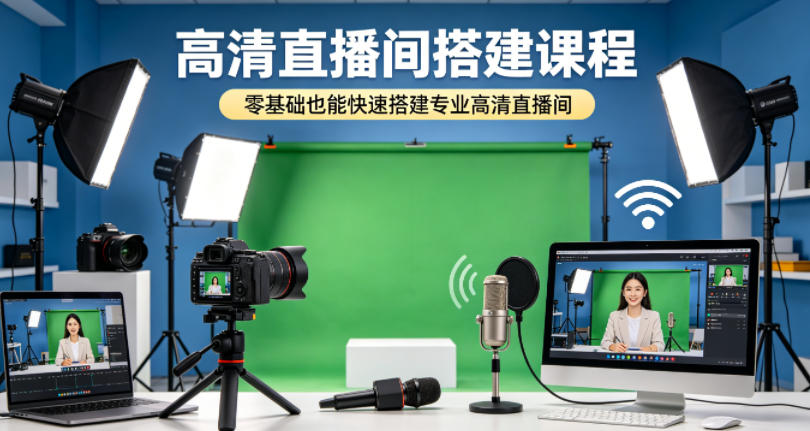 高清直播间搭建课程，零基础也能快速搭建专业高清直播间-洛柒笔记