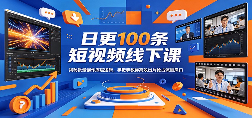 日更100条短视频线下课：揭秘批量创作底层逻辑，手把手教你高效出片抢占流量风口-洛柒笔记