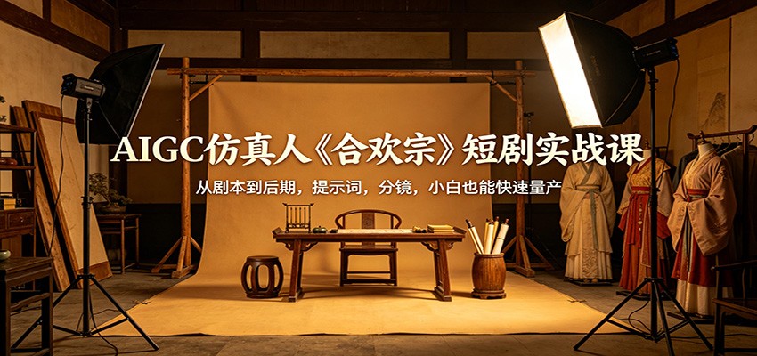 AIGC仿真人《合欢宗》短剧实战课：从剧本到后期，提示词，分镜，小白也能快速量产-洛柒笔记