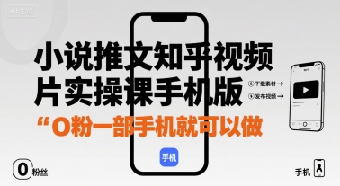 小说推文知乎视频图片实操课手机版，0粉一部手机就可以做-洛柒笔记