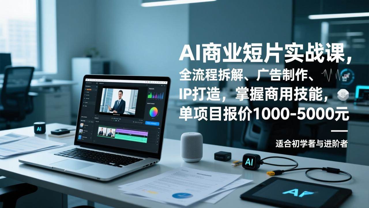 （17050期）AI商业短片实战课，全流程拆解、广告制作、IP打造，掌握商用技能，单项目报价1000-5000元-洛柒笔记