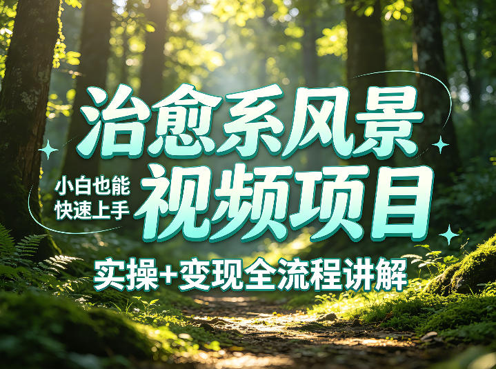 治愈系风景视频项目拆解，小白也能快速上手，实操+变现全流程讲解-洛柒笔记