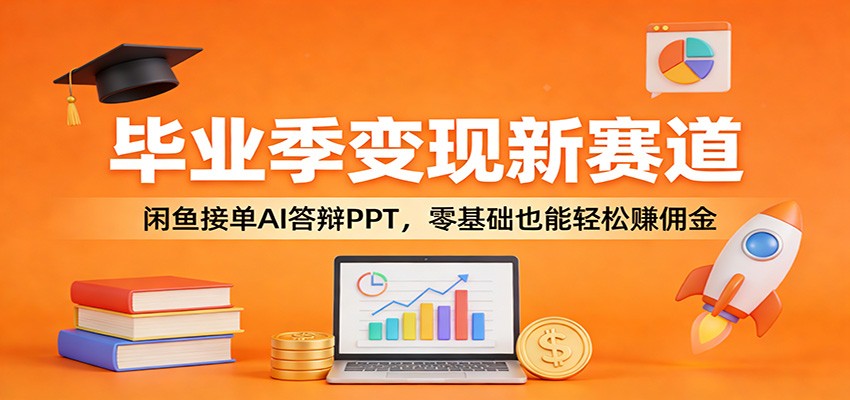 毕业季变现新赛道：闲鱼接单AI答辩PPT，零基础也能轻松赚佣金-洛柒笔记
