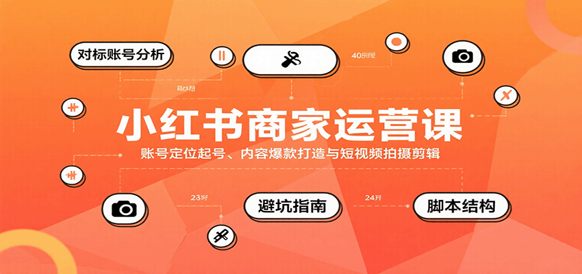 小红书商家运营课，账号定位起号、内容爆款打造与短视频拍摄剪辑-洛柒笔记