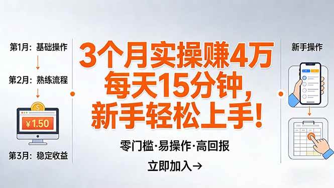 （17748期）我3 个月实操赚了 4 万 ，每天操作15分钟，新手也能轻松上手！-洛柒笔记