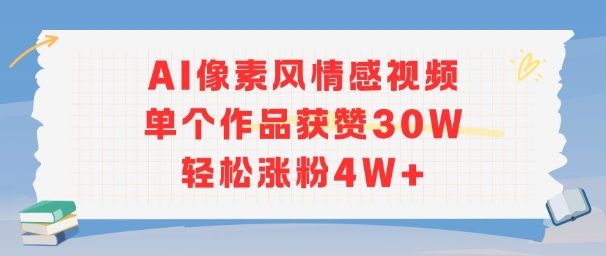AI像素风情感视频，单个作品获赞30W，轻松涨粉4W+-洛柒笔记