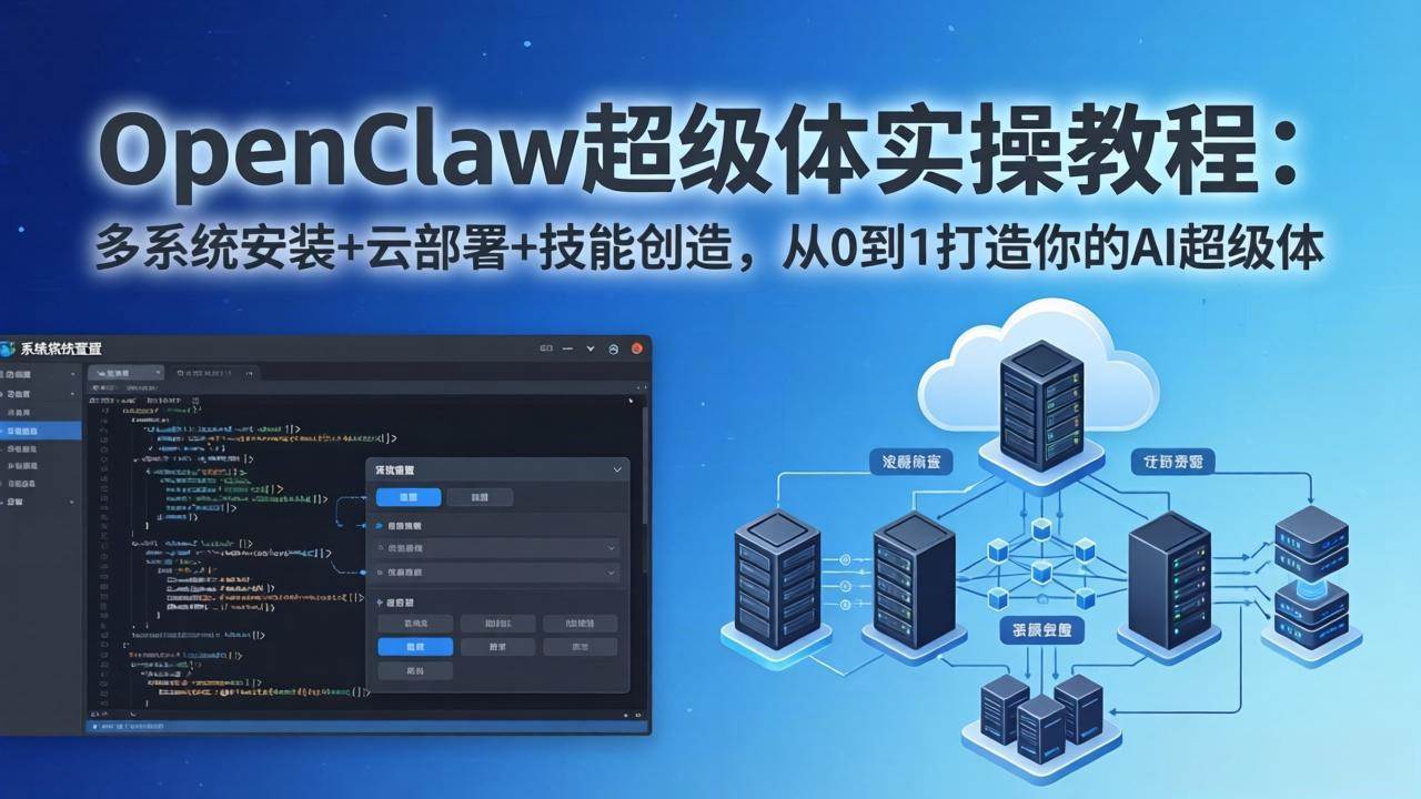 （17603期）OpenClaw-小龙虾 超级体实操教程：多系统安装+云部署+技能创造，从0到1打造你的AI超级体-洛柒笔记