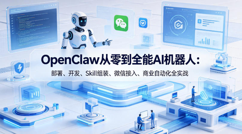 OpenClaw从零到全能AI机器人：部署、开发、Skill组装、微信接入、商业自动化全实战-洛柒笔记