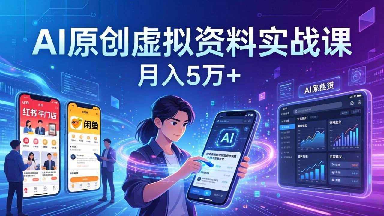 （17657期）AI原创虚拟资料实战课：2026新机会，小红书闲鱼开店，普通人用AI轻松变现，月入5万+-洛柒笔记