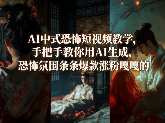 AI中式恐怖短视频教学，手把手教你用AI生成，恐怖氛围条条爆款涨粉嘎嘎的-洛柒笔记