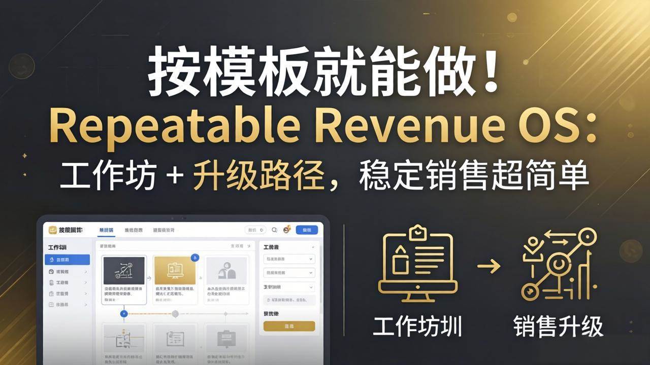 （18085期）按模板就能做！Repeatable Revenue OS：工作坊 + 升级路径，稳定销售超简单-洛柒笔记