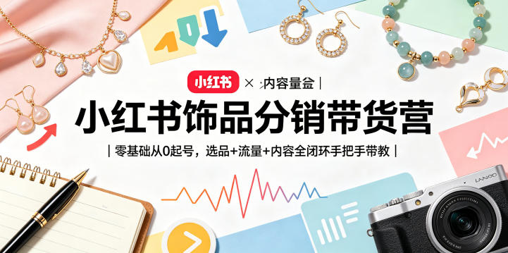 小红书饰品分销带货营｜零基础从0起号，选品+流量+内容全闭环手把手带教（更新0527）-洛柒笔记