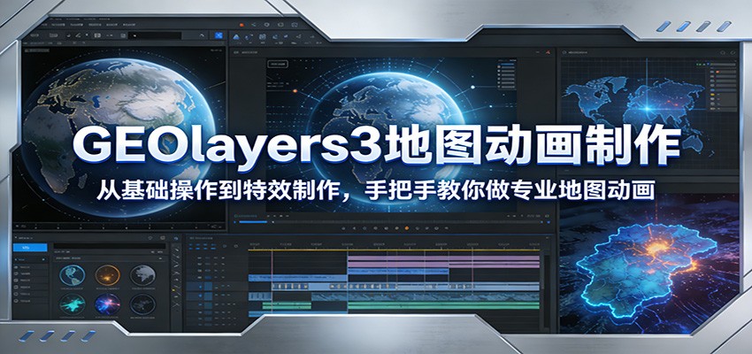 GEOlayers3地图动画制作：从基础操作到特效制作，手把手教你做专业地图动画-洛柒笔记