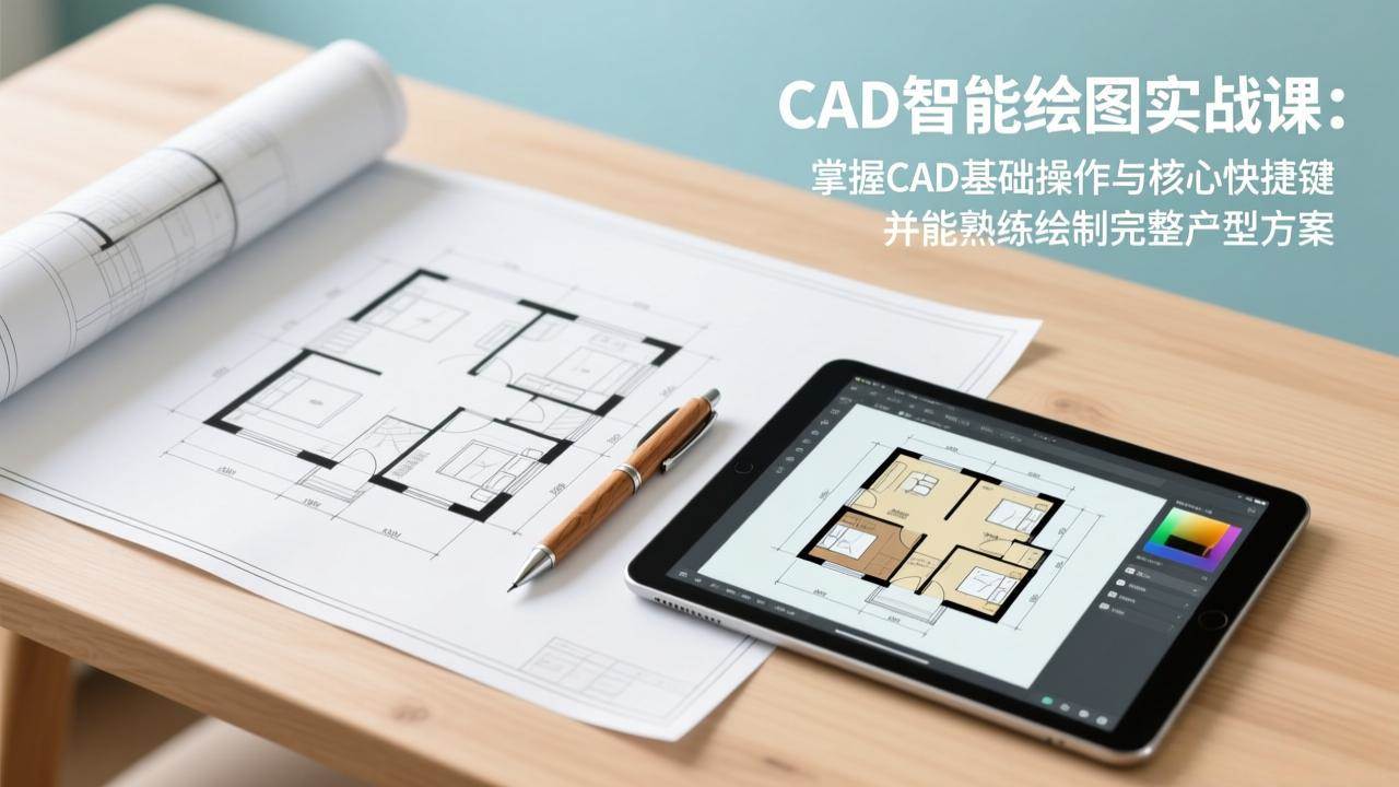 （17348期）CAD智能绘图实战课：掌握CAD基础操作与核心快捷键，并能熟练绘制完整户型方案-洛柒笔记