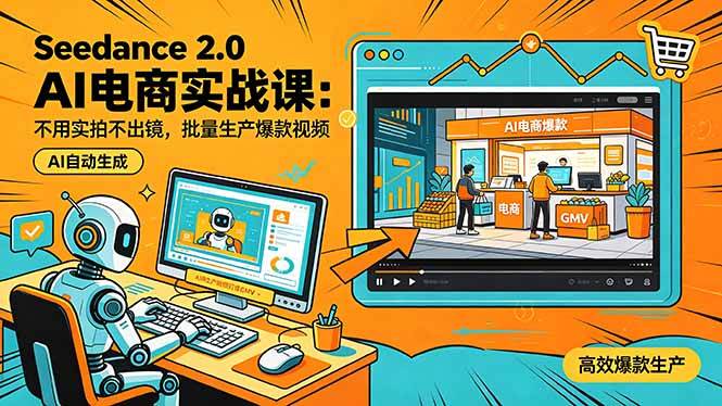 （18433期）Seedance 2.0 AI电商实战课：不用实拍不出镜，批量生产爆款视频打爆GMV-洛柒笔记
