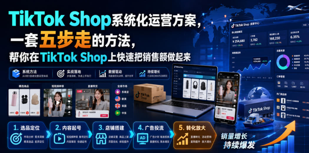 TikTok Shop系统化运营方案，一套五步走的方法，帮你在TikTok Shop上快速把销售额做起来【原创双语字幕】-洛柒笔记