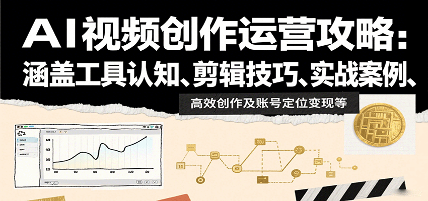 AI视频创作运营攻略：涵盖工具认知、剪辑技巧、实战案例、高效创作及账号定位变现等-洛柒笔记