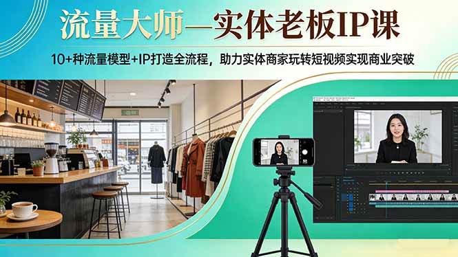 （17638期）流量大师—实体老板IP课：10+种流量模型+IP打造全流程，助力实体商家玩转短视频实现商业突破-洛柒笔记