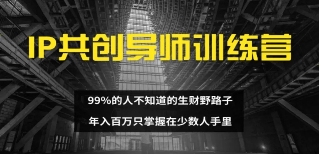 IP共创导师训练营 99%的人不知道的生财野路子 年入百万只掌握在少数人手里-洛柒笔记