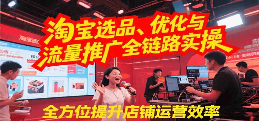 淘宝选品、优化与流量推广全链路实操，全面提升店铺运营效率-洛柒笔记