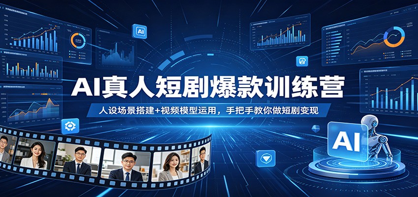 AI真人短剧爆款训练营：人设场景搭建+视频模型运用，手把手教你做短剧变现-洛柒笔记