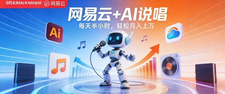 网易云+AI说唱，每天半小时，AI内容创作+流量变现，轻松月入1W-洛柒笔记