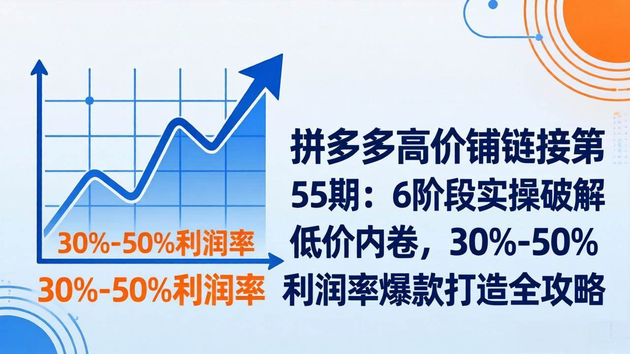 （17698期）拼多多高价铺链接第55期：6阶段实操破解低价内卷，30%-50%利润率爆款打造全攻略-洛柒笔记
