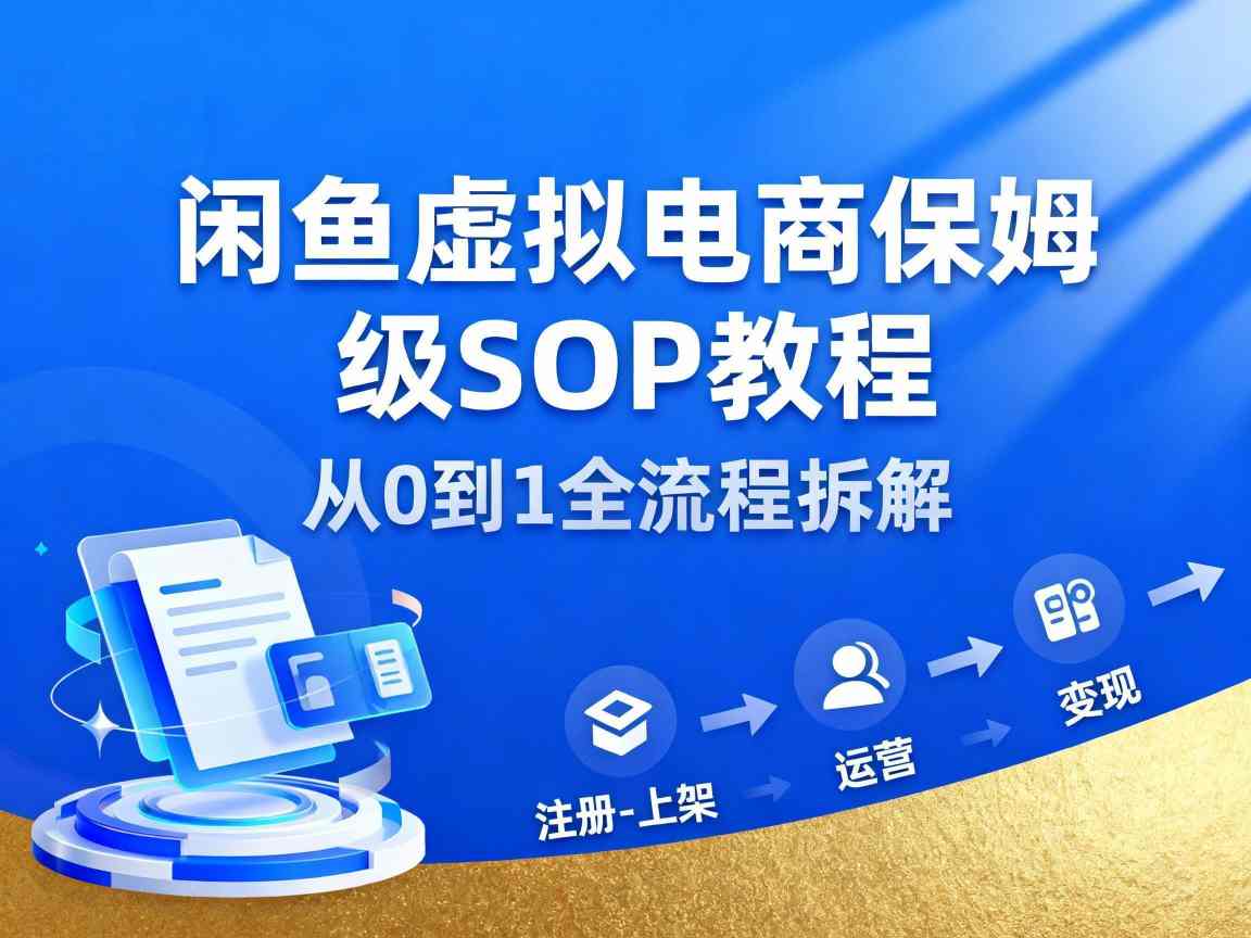 闲鱼虚拟电商，月入轻松过1W，保姆级SOP教程-洛柒笔记