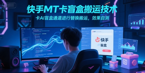 快手MT卡盲盒搬运技术，卡AI盲盒通道进行替换搬运，效果自测-洛柒笔记