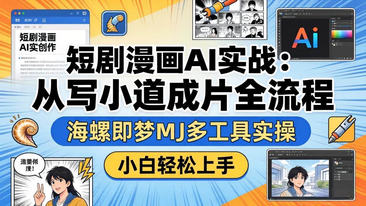 （17945期）短剧漫画AI实战：从写小说到成片全流程，海螺即梦MJ多工具实操，小白轻松上手-洛柒笔记