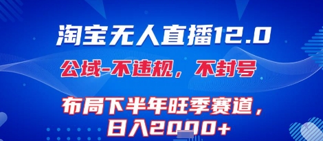 淘宝无人直播12.0，不封号，不违规，布局下半年旺季赛道，日入1k+(独家技术)【揭秘】-洛柒笔记
