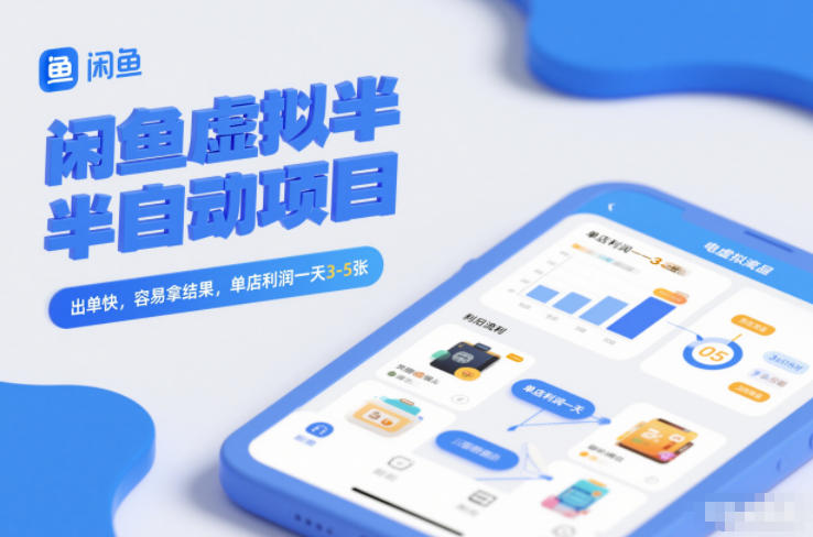 闲鱼虚拟半自动项目，出单快，容易拿结果，单店利润一天3-5张-洛柒笔记