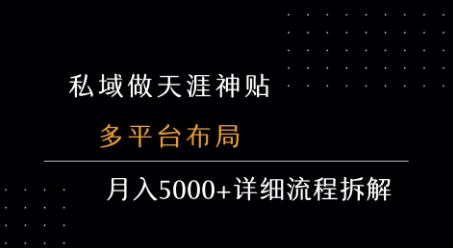 私域做天涯神贴 多平台布局 月入5k+详细流程拆解-洛柒笔记