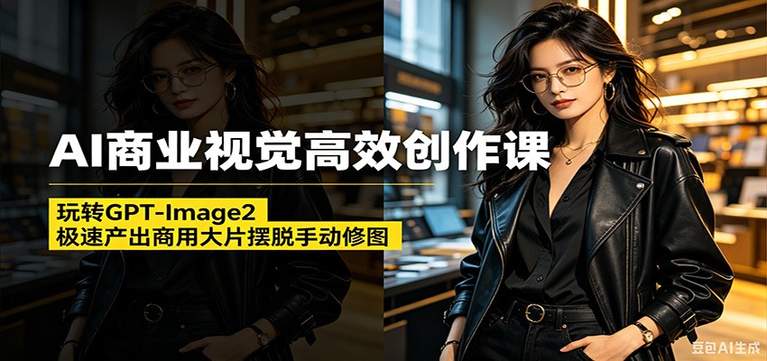 AI商业视觉高效创作课：玩转GPT-Image2，极速产出商用大片摆脱手动修图-洛柒笔记