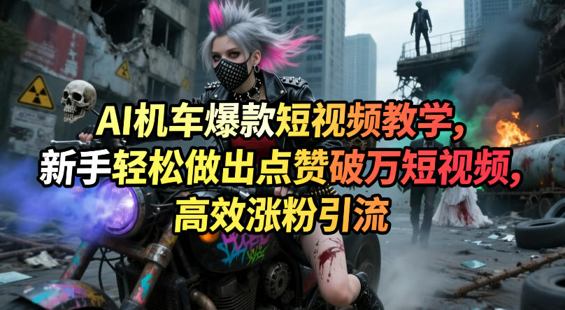 AI机车爆款短视频教学，新手轻松做出点赞破万短视频，高效涨粉引流-洛柒笔记