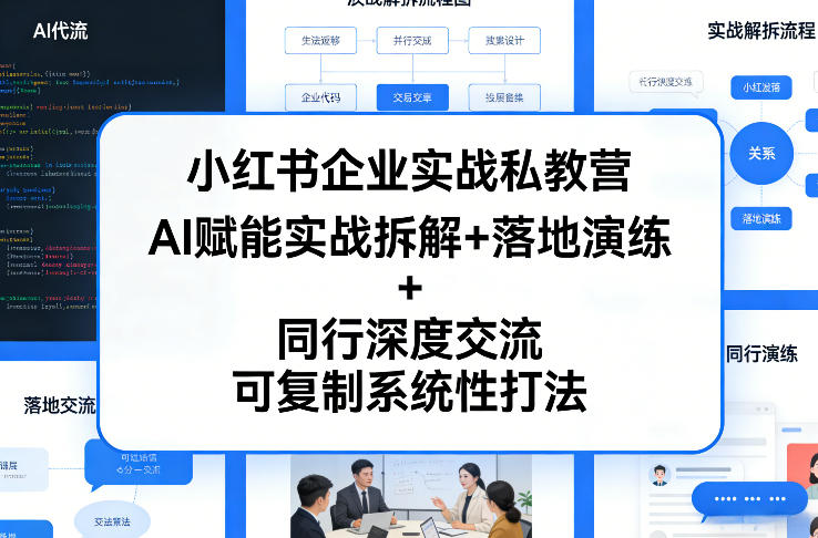 小红书企业实战私教营，AI赋能实战拆解+落地演练+同行深度交流，可复制系统性打法-洛柒笔记