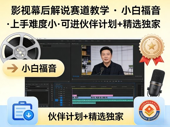 某大佬的影视幕后解说赛道教学，小白福音，上手难度小，可进伙伴计划+精选独家-洛柒笔记