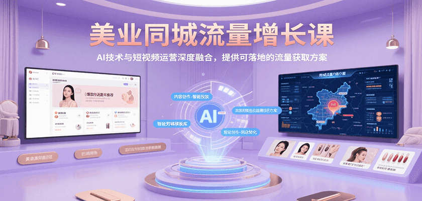 美业同城流量增长课，AI技术与短视频运营深度融合，提供可落地的流量获取方案-洛柒笔记
