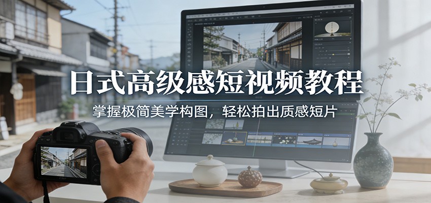日式高级感短视频教程：掌握极简美学构图，轻松拍出质感短片-洛柒笔记
