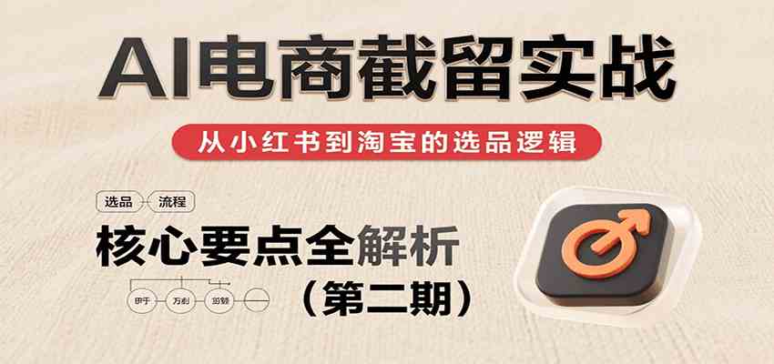 AI电商截留实战，小红书、淘宝等电商平台选品思路及核心要点（第二期）-洛柒笔记