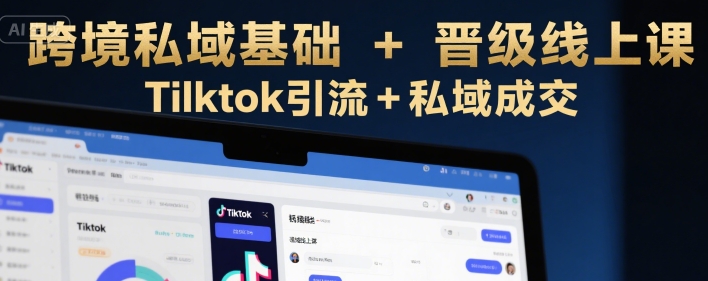 跨境私域基础+晋级线上课，Tilktok引流+私域成交-洛柒笔记