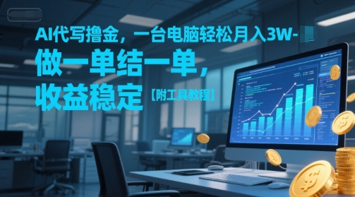 AI代写撸金，一台电脑轻松月入1-3W，做一单结一单，收益稳定【附工具教程】-洛柒笔记