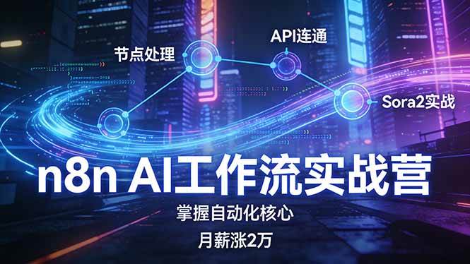 （17458期）n8n AI工作流实战营，节点处理+API连通+Sora2实战，掌握自动化核心月薪涨2万-洛柒笔记